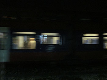 The train leaves